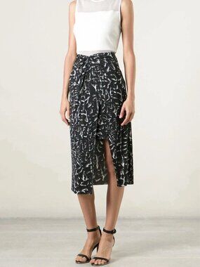 🖤✨ Helmut Lang Strata Jersey Twist Knot Wrap Midi Skirt – Size M - Worn 1 Time